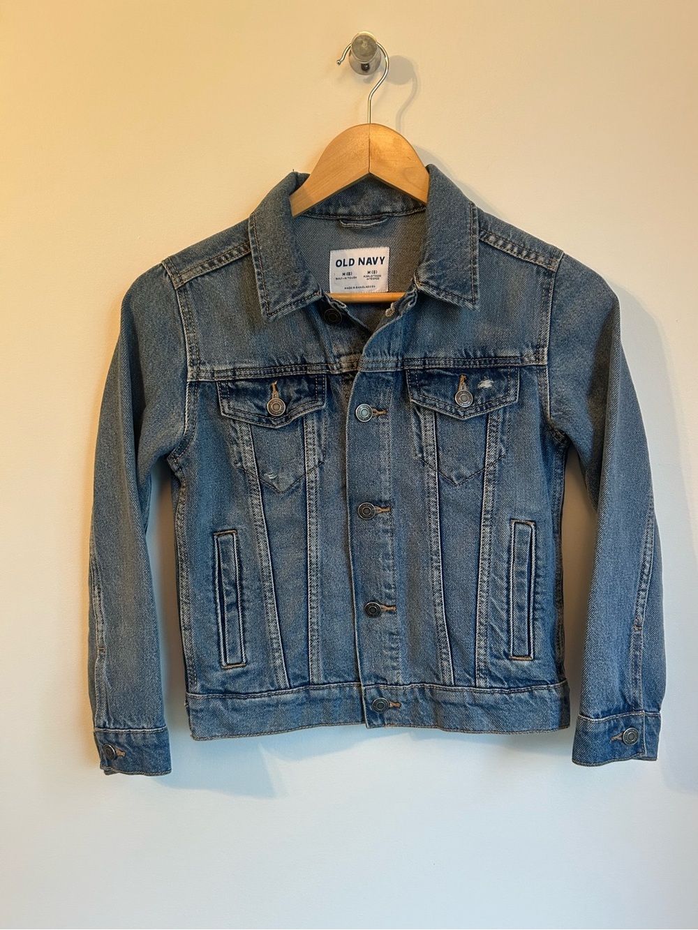 Old Navy Kids Medium Wash Classic Denim Trucker Jacket M 8